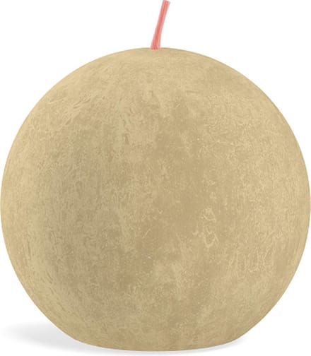 6 stuks Bolsius beige rustieke bolkaars Ø 76 mm (25 uur) Oat Beige