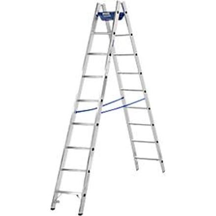 Dubbele trapladder, 2 x 8 sporten, + toolbag GRATIS