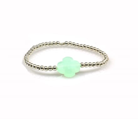 Heaven Eleven - 925 zilver met mintgroene bloem