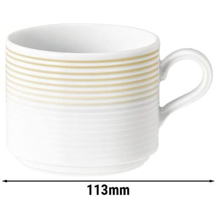 (6 stuks) SELTMANN WEIDEN Latte kop - 0,25 liter - Zandbeige Wit / Geel