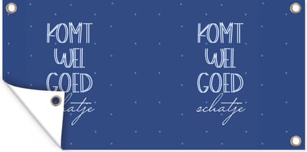 Tuinposter Sterkte - Quotes - Blauw - Liefde - 60x30 cm - Tuindoek