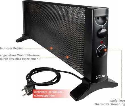 Güde energiezuinige en stille convector verwarming - Mica element - GKH 1200 Mica - Kachel - Radiator