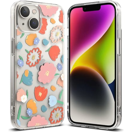 Ringke Fusion Design Armored Case Cover with Gel Frame iPhone 14 Plus Transparent (Floral) (FD637E31)