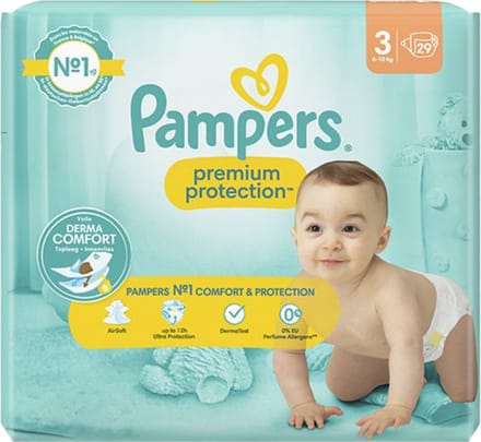 Pampers Luier Premium Protection Maat 3 Midi (6-10 kg), 29 Stuks