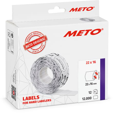 Etiketten Meto 22x16 Wit Permanent