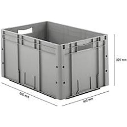 Eurobox serie LTF 6320, gemaakt van PP, inhoud 62,7 L, grijs handvat