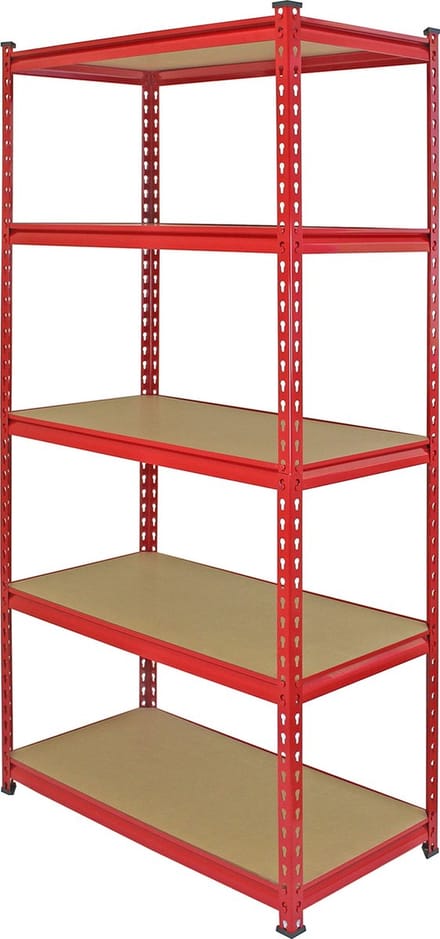 Z-rax stellingkast - rood - 183x90x45cm - 100% boutloos