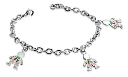 Amanto Armband Chafik - 316L Staal - Bedel - Popje - 18cm
