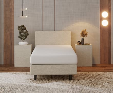 Nessa® - 90x190 Boxspring Bjorn CrÃ¨me - Beige + Pocketvering matras 20cm