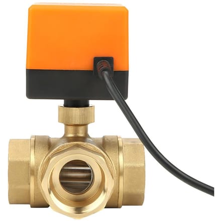 DN32 G1 1 4 Messing 3-weg gemotoriseerde kogel elektrische klep voor airconditioner DC24V