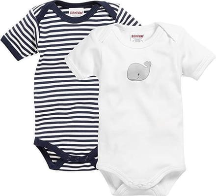 Playshoes Romper Walvis Korte Mouw Navy/wit 2 Stuks Mt 62/68