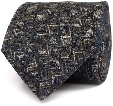 TRESANTI | FOSSILO | Zijden stropdas zigzag motief | groen