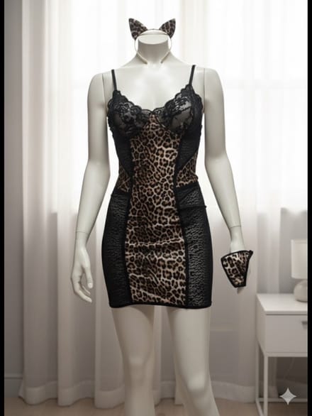 Babydoll Lingerieset Jurkje, Slip & Haarstrik