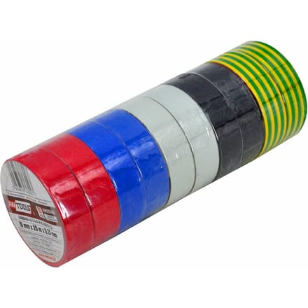 Awtools - Isolatieband - Mix Kleuren - PVC Materiaal - 19mm x 20m