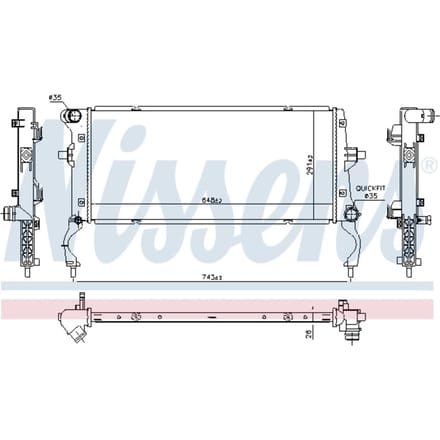 Radiator, motorkoeling NISSENS 606739