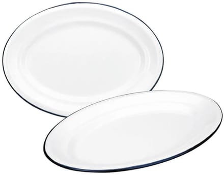 Plat Ovale - Ibili - 903940 - Acier émaillé vitrifié - 40x27 cm - Blanc blanc