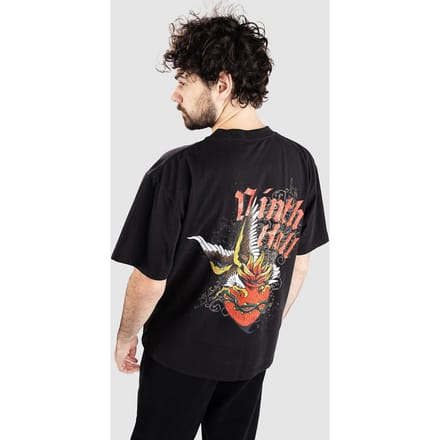 Ninth Hall Sacred Feathers Boxy T-Shirt zwart