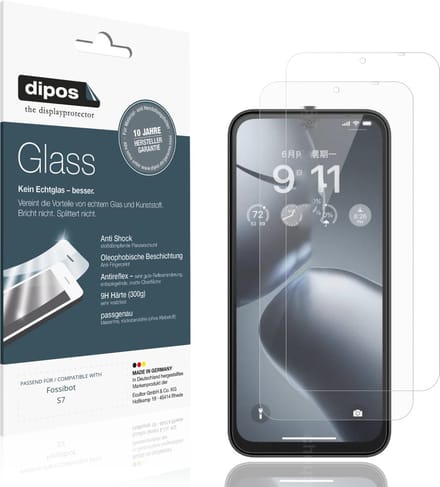 dipos – 2x Matte Pantserfolie geschikt voor Fossibot S7 | 9H Screenprotector