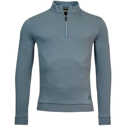 Thomas Maine Trui Sweatshirt Half Zip Doubleface Interlock Denim Blue / male