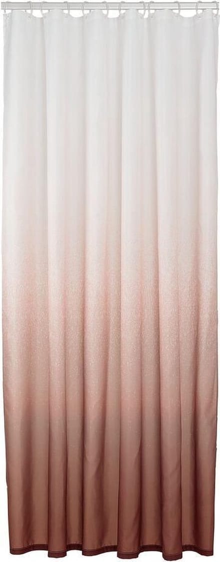 Sealskin Blend - Douchegordijn 180x200 cm - Polyester - Donkerroze / Wit
