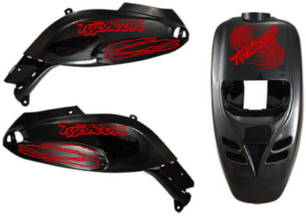 Piaggio Typhoon Stickerset - Cyclone - Rood