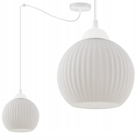 Moderne Witte Hanglamp met Glazen Bol - E27 Fitting