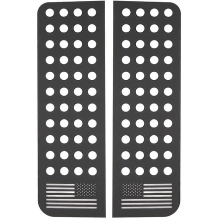 2 STuks Achterdeur Raamstickers Aluminiumlegering Glaspaneel Cover voor Wrangler JK 2007 tot 2018 Type B gray