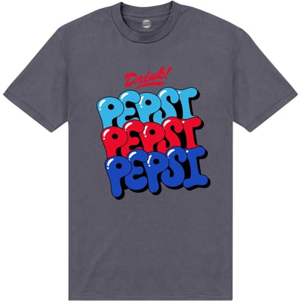 Pepsi Co. Bubble Text Men's T-Shirt - Charcoal - L