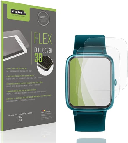 dipos FLEX – 2x Matte Screenprotector geschikt voor GRV C03 | Volledige Schermbescherming | Case-Friendly