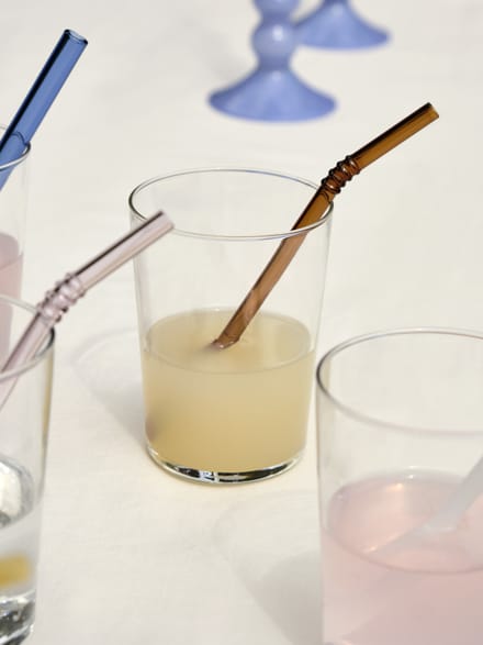 HAY - Sip Straw Set van 4 glazen rietjes - HAYSipStrawSwirl