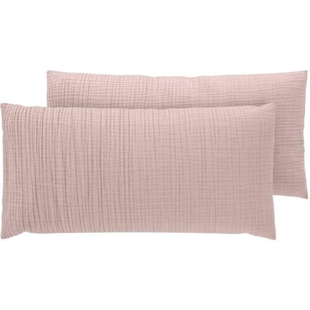 LIVARNO Set van 2 mousseline kussenslopen 40 x 80 cm (Rood)