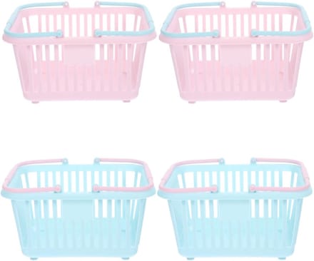 4 stuks Mini Winkelmandje Speelgoed - Plastic met Handvat - Voor Kinderen Pretensiespel