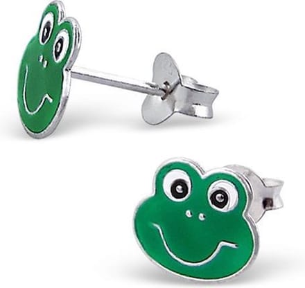 Princess Oorbellen Frog - 925 Zilver E-Coating - Kikker - 9x7mm