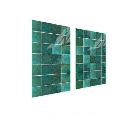TMK ArtDeko - Serie - Groene Schermplaat - 65x52 cm - Glas