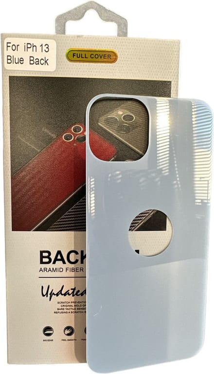 Armid Fiber Achter glas beschermer Geschikt voor: Apple iPhone 13 (Blue) Achterkant Temper Glass Protector - Back Screen Protector