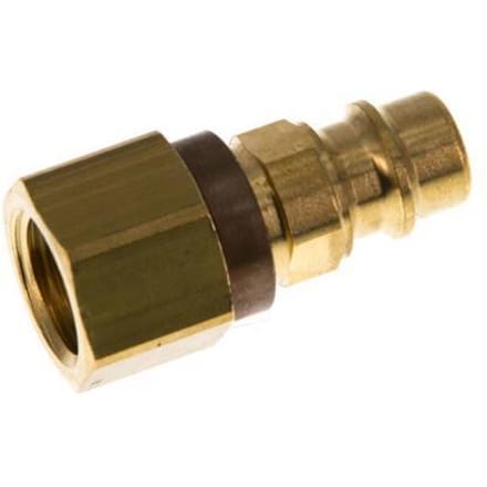 Messing DN 7.2 (Euro) Bruin-Coded Luchtkoppeling Insteeknippel G 1/4 inch Binnendraad - CLP7-F-B-BRO-P-CD-014