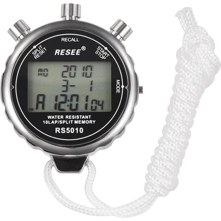 Digitale Stopwatch voor Sport Atletiek Coaches 1/100 Seconde Nauwkeurige Tijdmeting met Countdown zwart