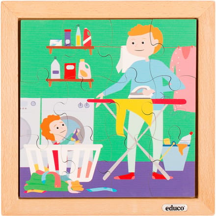 Peuter puzzel 12 stukjes - de was - Educo - Educatief speelgoed