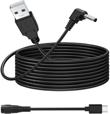 Adapter Stroomkabel - Netsnoer Camera - Beveiligingscamera Voeden - Weerbestendig Ontwerp - 4 Meter Lengte - Zwart