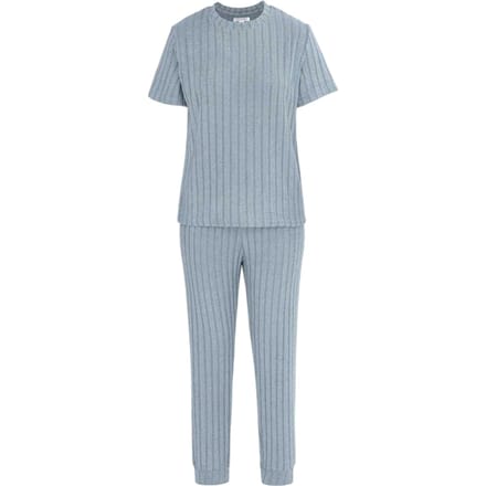 Miso Pyjamaset met korte mouwen van katoenmix voor dames (Grijs)