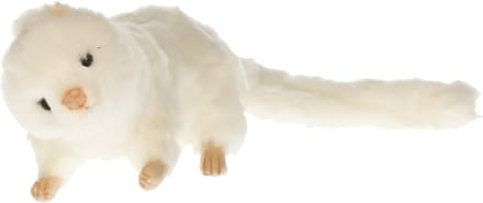 Hansa Knuffel Fret - Witte pluche marter knuffel van 23 cm - Realistisch