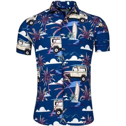 Giordano Overhemd Fantasy Safari Pattern Navy-Multi / male