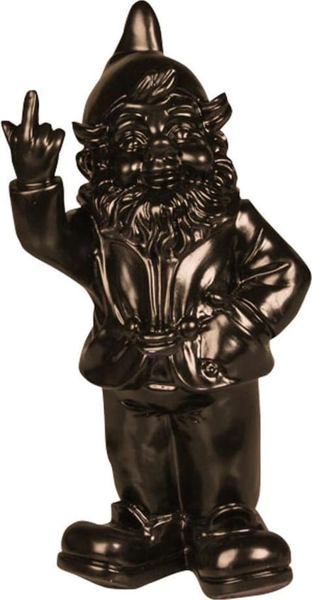 GerichteKeuze Decoratief object Stoobz decoratieve kabouter middelvinger zwart 30 cm