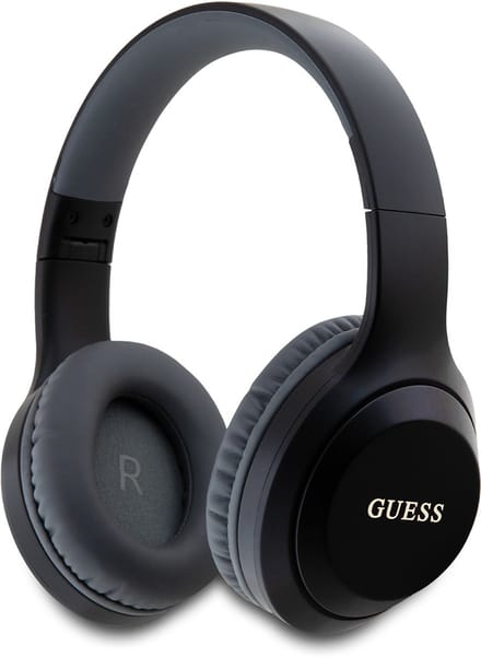 Guess Draadloze Koptelefoon - Classic Silver Logo Over-Ear Bluetooth Headphone - Zwart