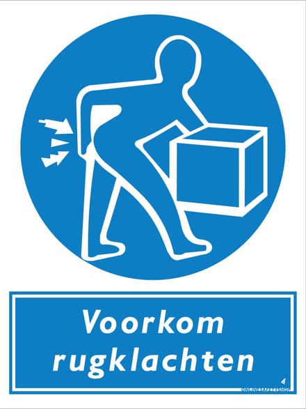 Voorkom rugklachten bord - Forex - 30 x 40 cm