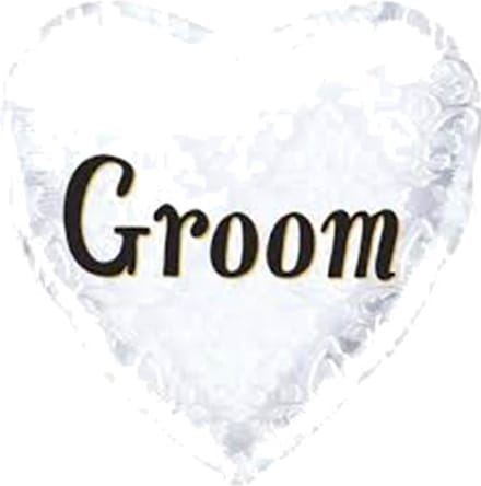 Folieballon Hart Groom 45 cm