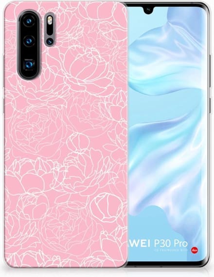 Huawei P30 Pro TPU Case White Flowers