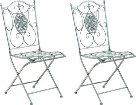 CLP Sibell Set van 2 tuinstoelen - Opvouwbaar antiek/groen