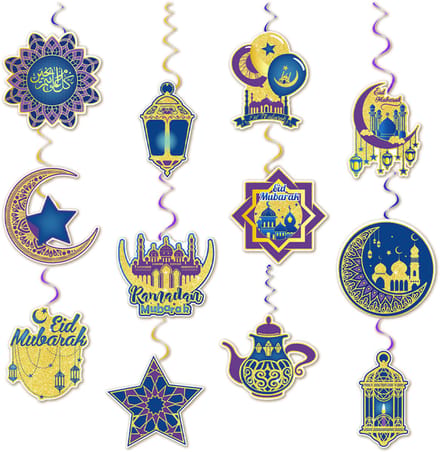 BTH - Eid Mubarak Slingers - Ramadan Decoratie - Suikerfeest - Versiering - Gekleurd