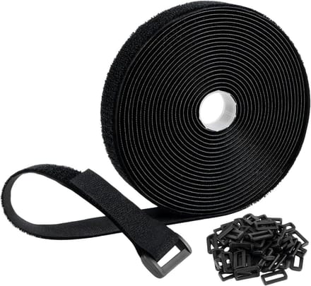 Herbruikbare Nylon Riem - Organisatieband - Spullen Bundelen - Verstelbare Gesp - 5 meter - Zwart